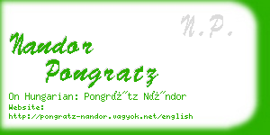 nandor pongratz business card